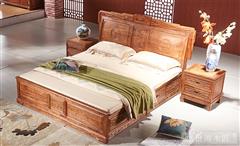 周木匠 红木床1.8米婚庆双人床刺猬紫檀实木床带床头柜花梨木大床