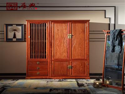 居典红木 刺猬紫檀 新中式悦几345门衣柜